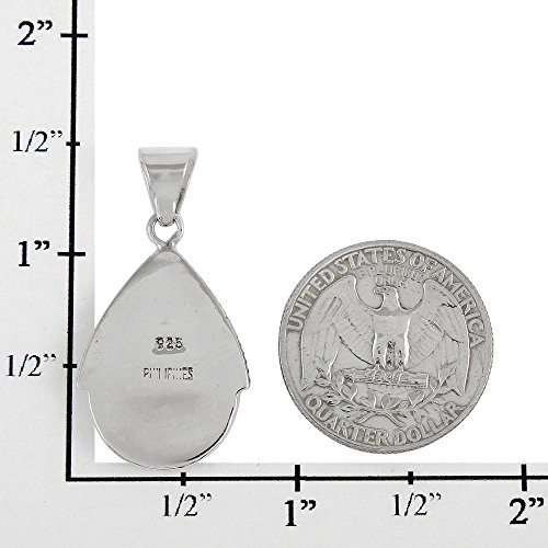 Turquoise Necklace Pendant 925 Sterling Silver Genuine Gemstones (with 20" Rope Chain)3