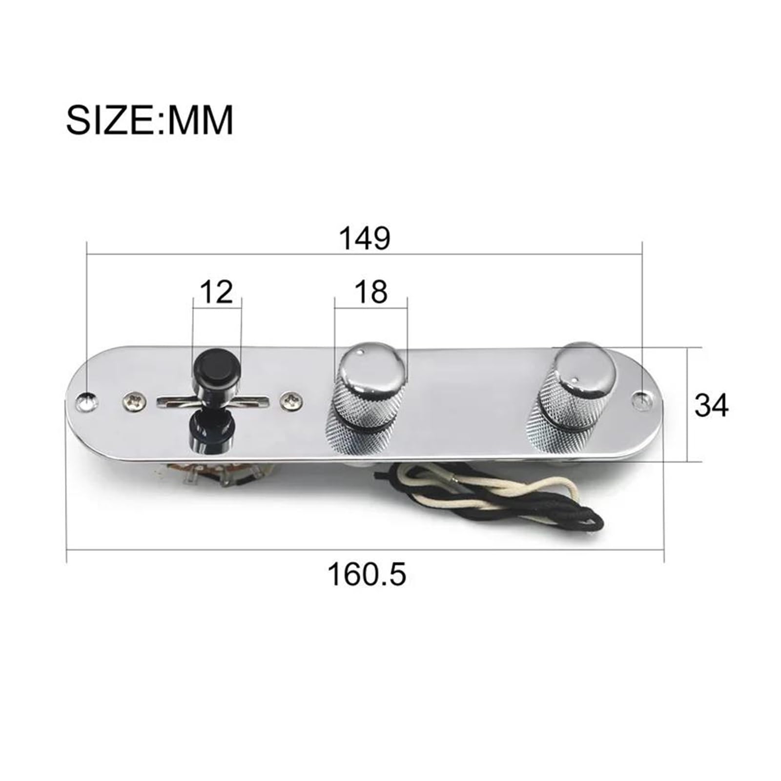 Potencjometr Z Wałem Mosiężnym 500K Vintage Wstępnie Okablowany Panel Sterowania Wiązka Przewodów Do Gitar Elektrycznych Wiązka Elektryczna Do Gitary