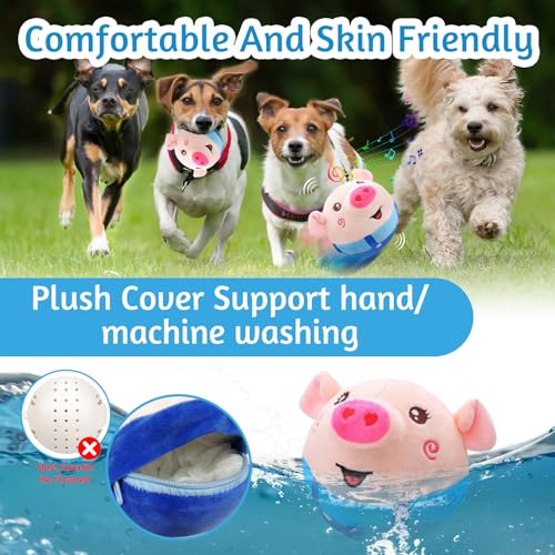 Audasi Aktives Bewegendes Haustier Plüschspielzeug USB-aufladbar Bewegendes Hundespielzeug Balls Hundeball Elektrisch Futter Ball Leckerli Spielzeug Ball für Haustier Hunde IQ Training