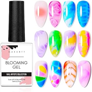 Makartt 15ml Clear Blooming Gel Nail Polish, Soak Off UV LED Blossom Gel Nail Polish for Nail Decoration, Nail Painting Blooming Gel Polish, Blooming Effect Nail Gel DIY and Salon Use
