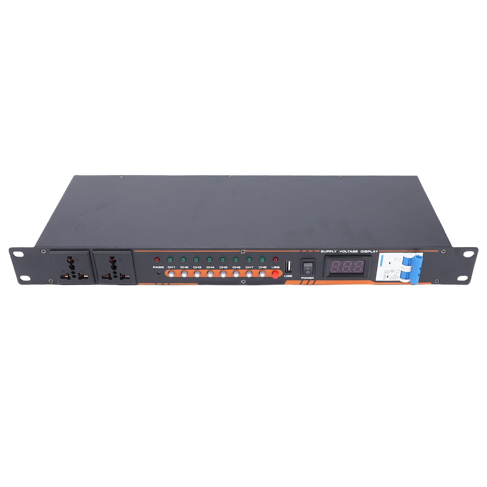 PUSOKEI Sequenziatore di Potenza a 10 Uscite, Controller per Apparecchiature Audio Ad Alta Potenza con Display Digitale della Tensione, per PA da Studio con Amplificatore da Palco (Spina europea)