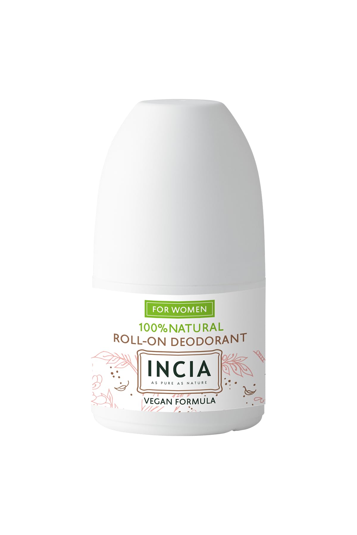 Natural Roll-On Deodorant 100% Natural, Aloe Vera & Alum, Gentle on Skin, Antibacterial, Non-Sticky, Long-Lasting Freshness, Prevents Body Odor - 50 ml (For Women, Fresh)