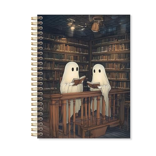 OSLYSOF Vintage Gothic Ghost Reader Spiral Notebook, Book Lover Notebooks