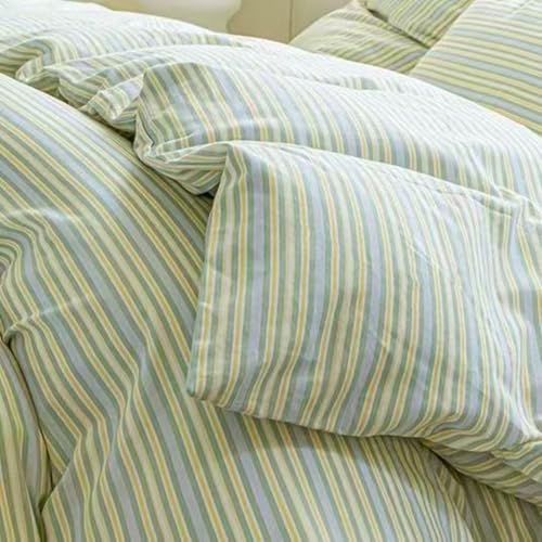 Housse de couette en coton pour lit double, style rayé moderne - 6