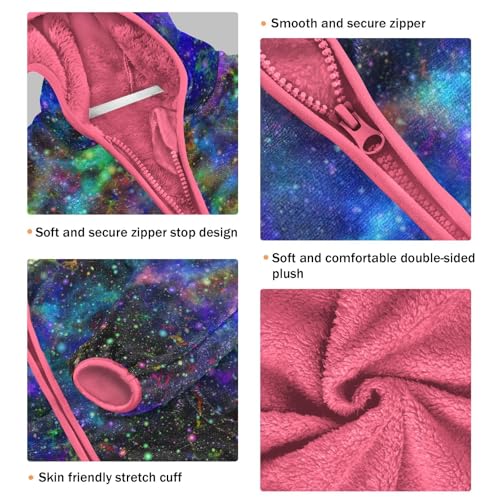 OTVEE Colorful Universe Nebula Starry Kids Hoodie Jacket Fall Spring Full Zip Warm Outwear Coat3