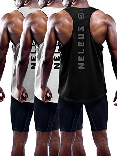 NELEUS Men's 3 Pack Dry Fit Athletic Muscle Tank Workout Gym Shirt,5031,Black,Grey,White,M,EU L NELEUS Men's 3 Pack Dry Fit Athletic Muscle Tank Workout Gym Shirt,5031,Black,Grey,White,M,EU L