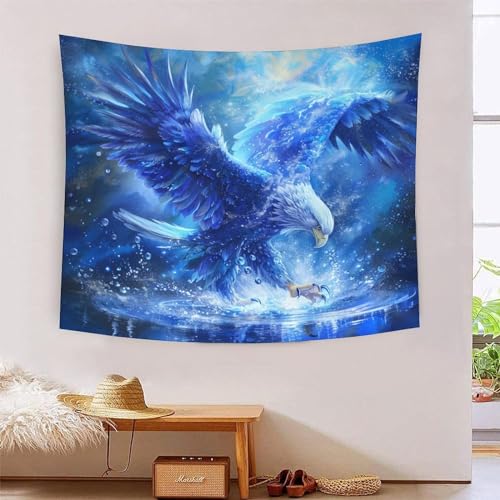 Tapisserie murale aigle 3D en polyester souple et grand format 180x230 cm