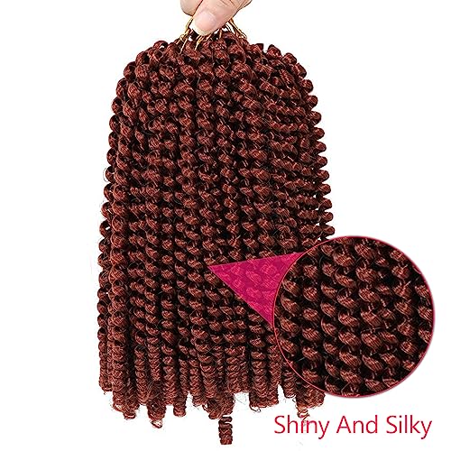 Spring Twist Hair 8 Inch Spring Twist Crochet Hair 6 Packs Spring Twist Braiding Hair For Butterfly Locs Soft Locs Low Temperature Synthetic Fiber Fluffy Hair Extensions (8 Inch,350#)