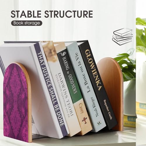 Sujetalibros de madera resistente para evitar la caída de libros en estantes 8