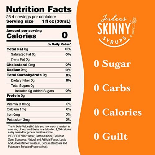 Jordan's Skinny Gourmet Syrups Sugar Free, Caramel, 25.4-Ounce #TOP5