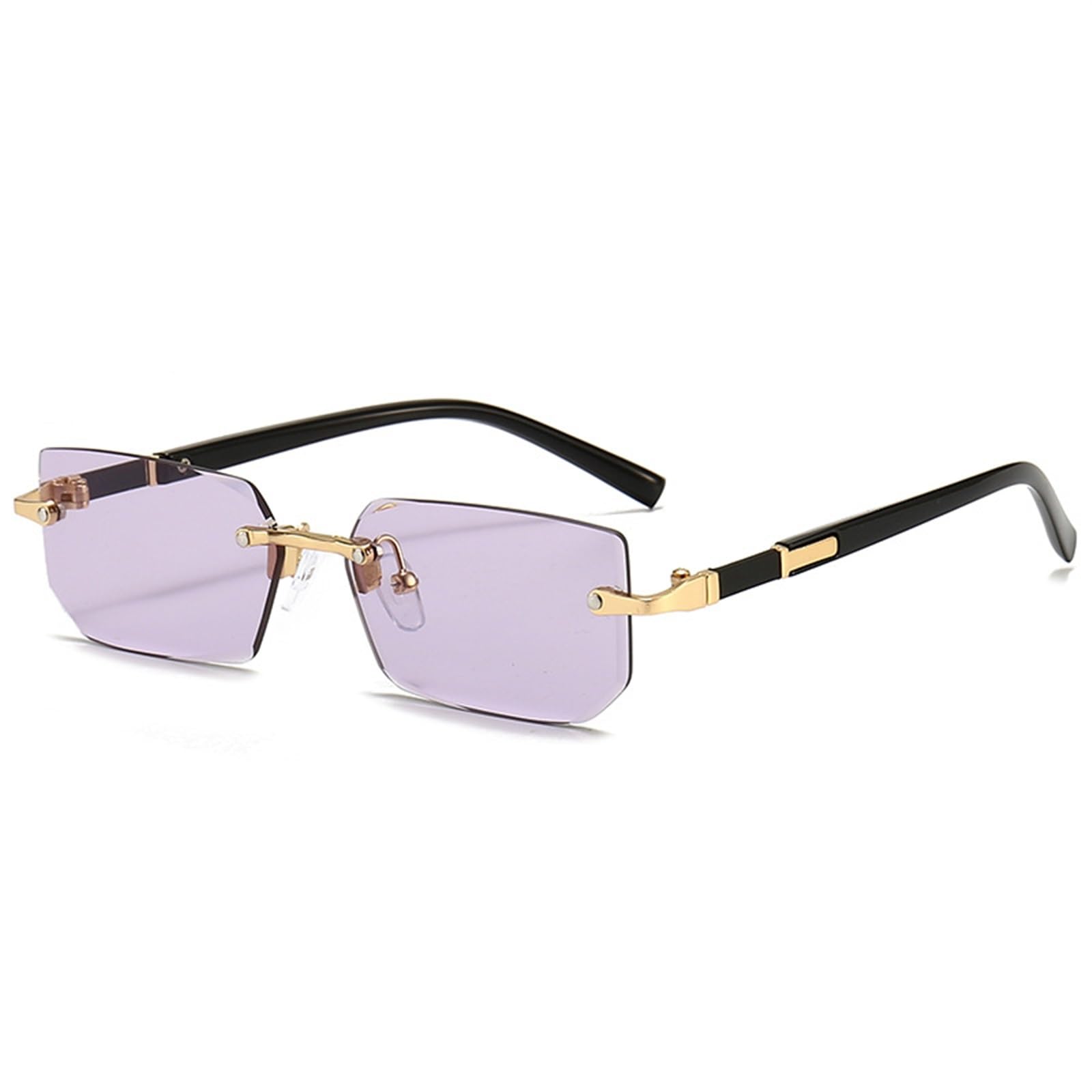 Lunettes de soleil sans monture rectangle femmes hommes nuances petites carrées