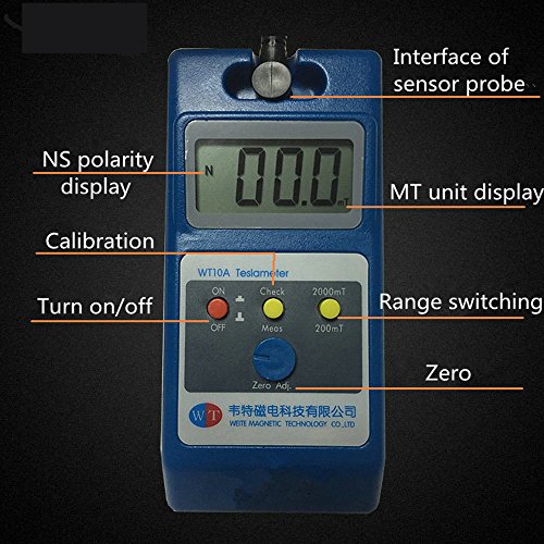 Medidor Gauss WT-10A medidor campo magnético digital miniatura 3