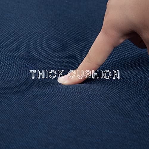 Joyside Outdoor Swivel Rocker Patio Chairs Set Of 2 And Matching Side Table - 3 Piece Wicker Patio Bistro Set With Premium Fabric Cushions, Blue #TOP6