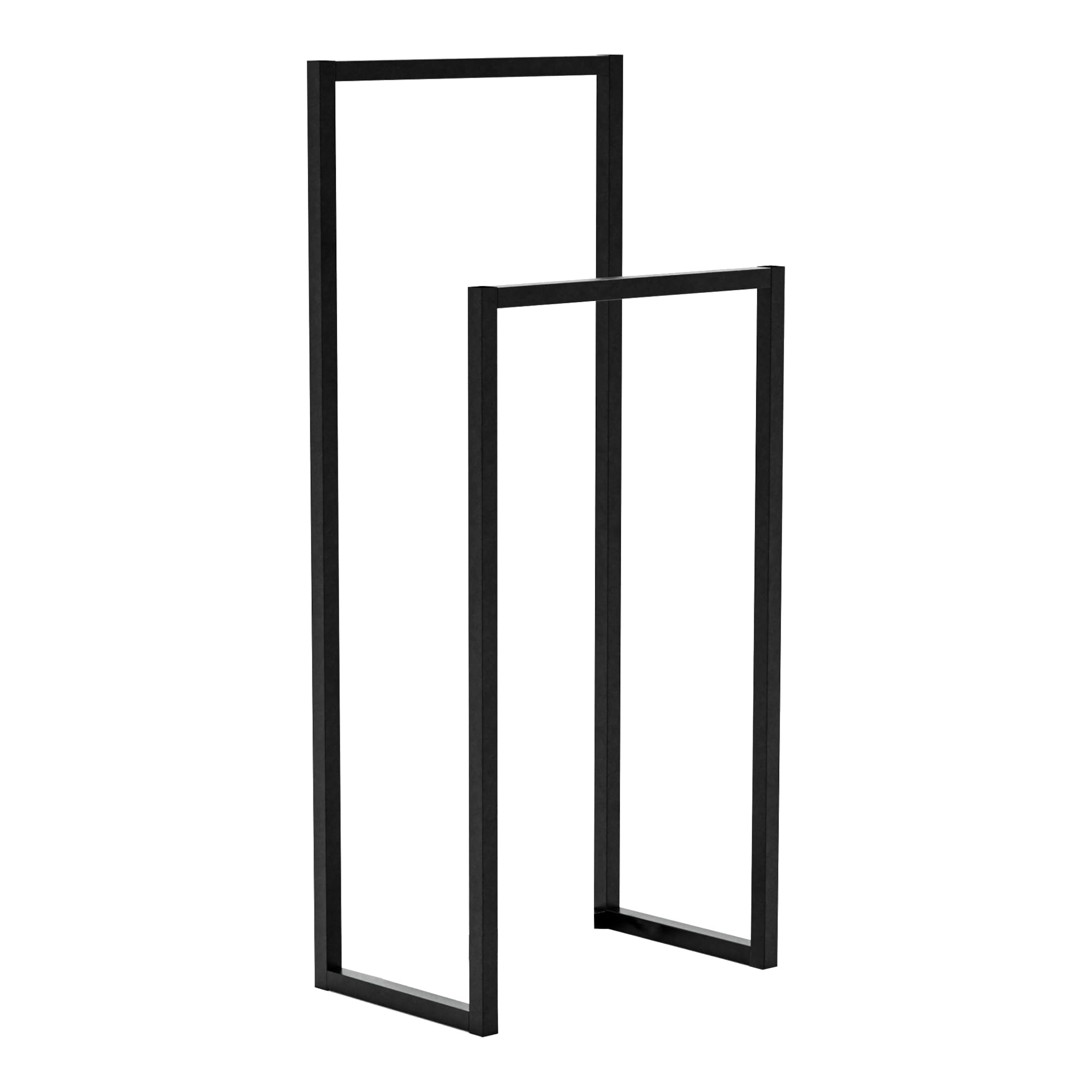 [en.casa] Wieszak na ubrania Holtålen z 2 drążkami do ubrań, wieszak na garderobę, czarny, stojak na ubrania z metalu, stojak na kurtki, 90 x 40 x 25 cm, wieszak do przedpokoju