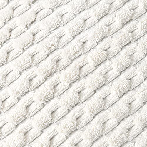 Fancy Homi Set of 2 Boho Cream Decorative Throw Pillow Covers 18x18 Inch with Pom-poms for Couch Bed Sofa, Modern Farmhouse Home Decor, Soft Plush Corduroy Cute Cushion Case 45x45 cm - Image 6