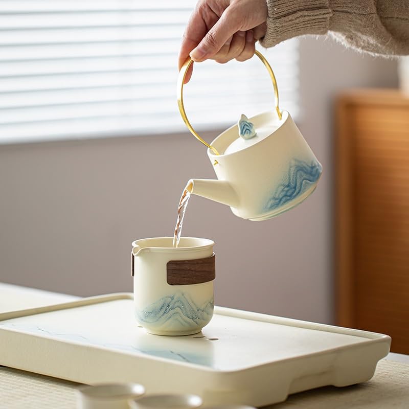 Ceramiczny dzbanek do herbaty, Ceramiczny czajniczek 330 ml sypkich liści herbaty Kung Fu zestaw do Home Office Travel