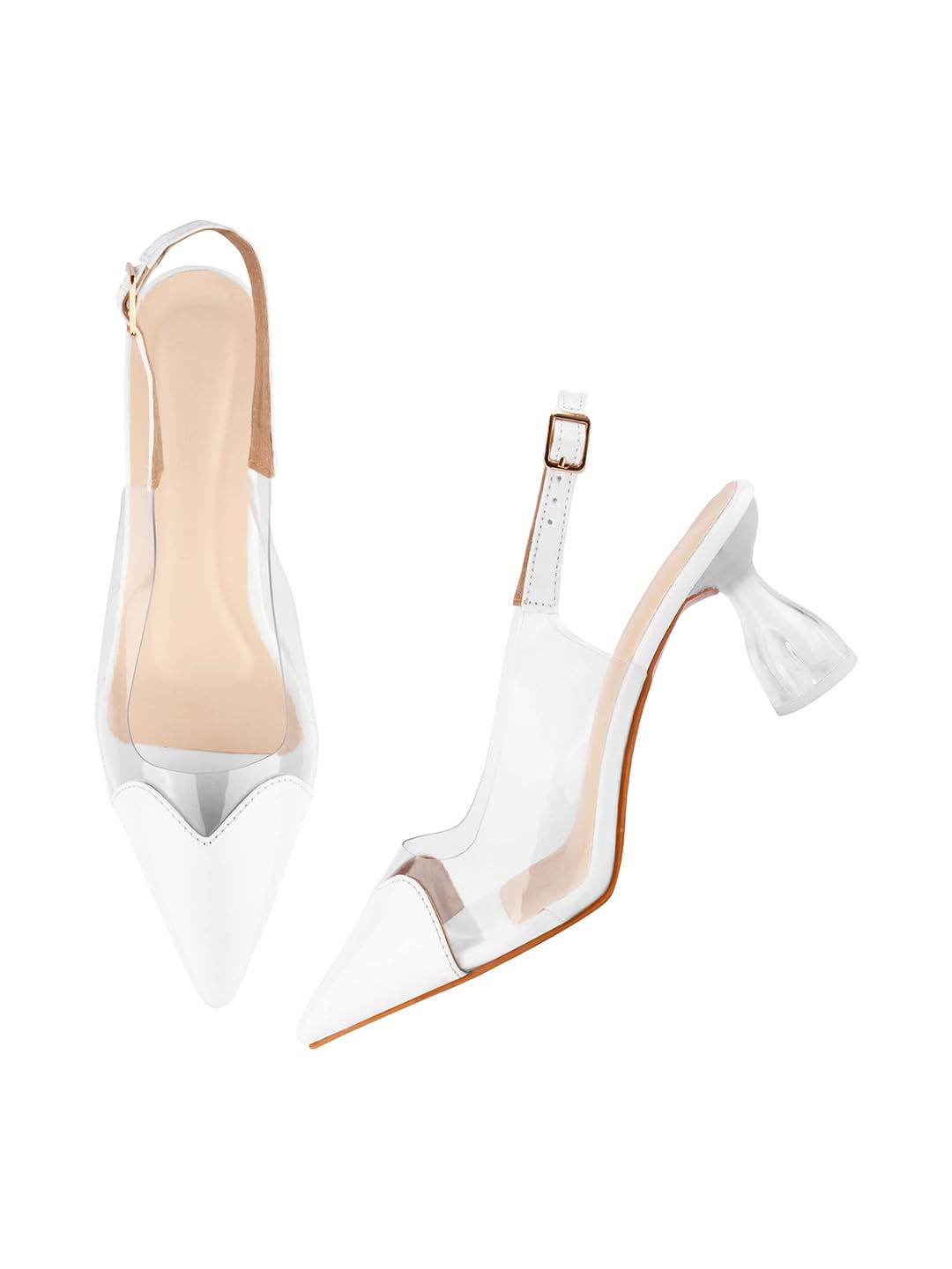 tryme Womens Alluring Ravishing Transparent Chunky Heel Bellies Fashion Pointed Mules For Party and Formal Occasions-picture-42
