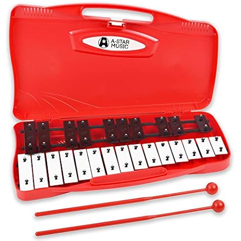 A-Star 25 Note Soprano Glockenspiel in Red Case Cover