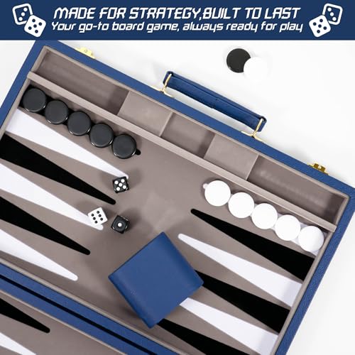 Froggod Backgammon de Viaje 15 Pulgadas Azul Oscuro miniatura 6