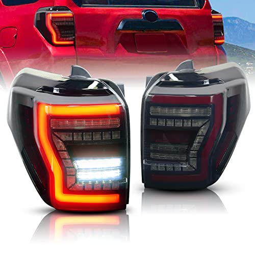 For 2014-2021 Toyota 4Runner Led Tail Lights Assembly W/Sequential Turn Signal & Start Up Animation Brake Reverse Lights Replacement,Passenger And Driver Side Smoked #TOP3