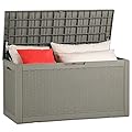 YITAHOME 100 Gallon Large Resin Deck Box Outdoor Storage Boxes for Patio Furniture, Outdoor Cushions, Garden Tools and Pool Supplies-Waterproof,Lockable (Light Brown)