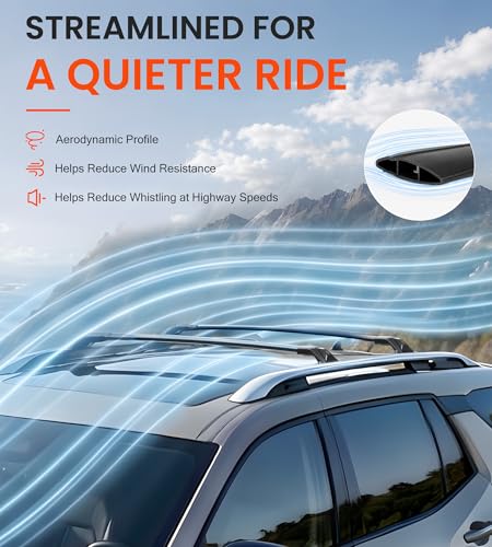 Image of 330 LBS Lockable Roof Rack Cross Bars Fit for 2025-2026 Chevrolet Equinox with Raised Side Rails (NOT for EV), Aluminum Crossbars for Rooftop Cargo Carrier Kayak Bike, Sunroof Friendly