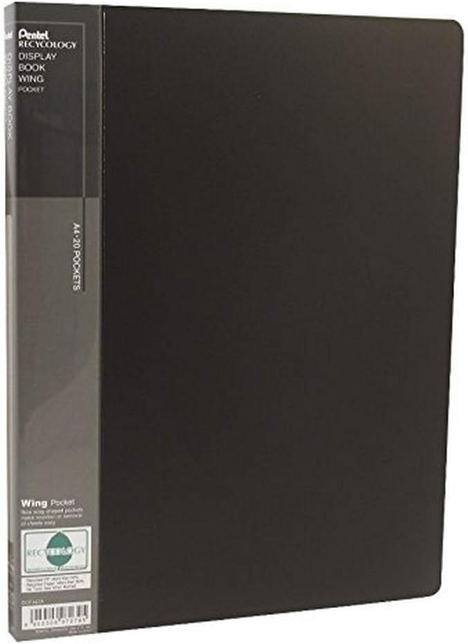 Recycology DCF442A Display Book Wing with 20 Pockets - Black