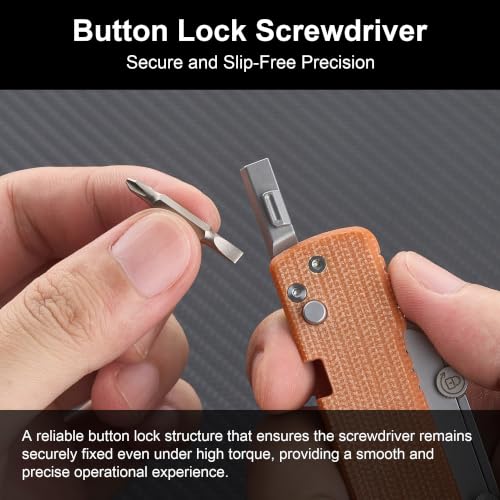 Image of OKNIFE U1 Pro Multitool Folding Utility Knife with Folding Screwdriver, Quick Change Blade, Rail Lock & Pocket Clip for Men Women (Orange Micarta)