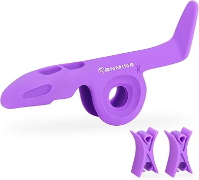 RANMING Violin Bow Holder for Practice Silicone Hand Position Corrector Non-Slip Teaching Tool for Beginners Students Improve Bow Grip & Posture Violin Teaching Aid With 2 Bow Stopper Purple