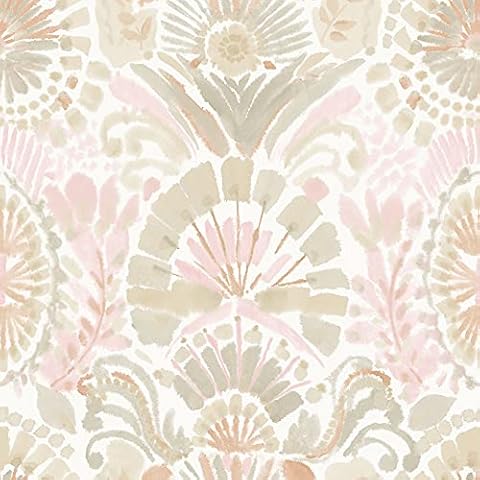 Tempaper Pink Bohemia Damask Removable Peel and Stick Boho Wallpaper, 20.5 in X 16.5 ft, Made in the USA Cover