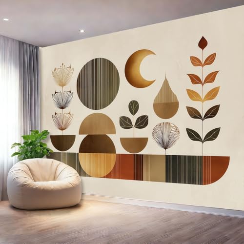 Papier Peint Panoramique Bohème Géométrique XXL 300x210 cm - Tapisserie Murale Intissé Qualité...