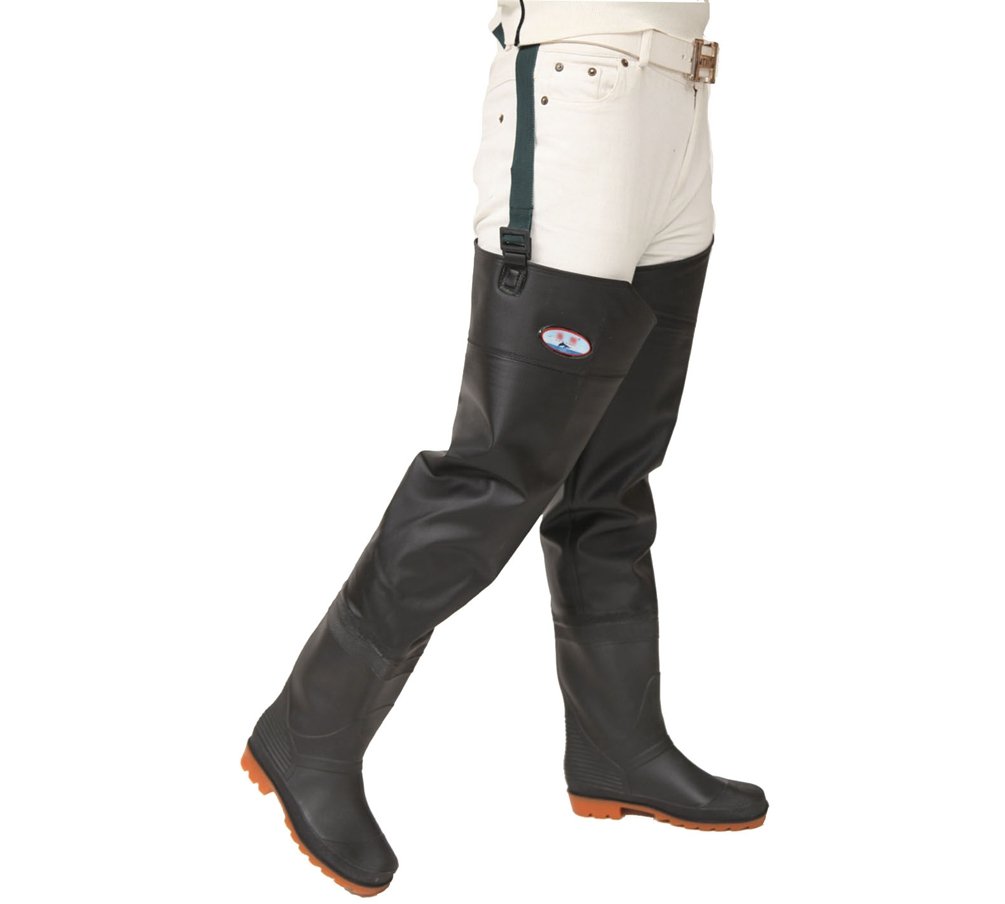 Stivali Coscia Pesca da Pioggia PVC Giro Ispessimento Waders Pantaloni Pescatore con Stivali Pantaloni da Laghetto