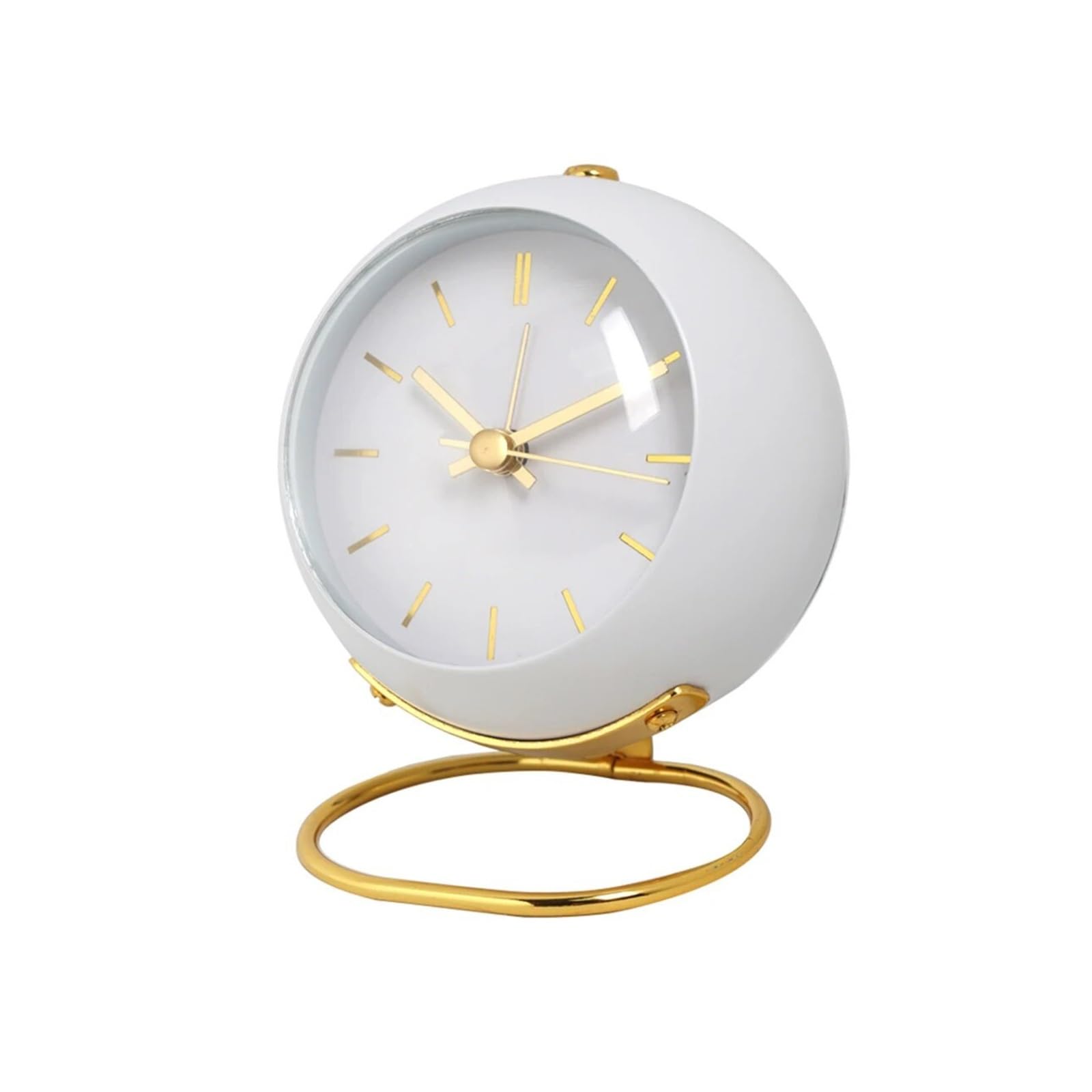 G5z9w3c7m2 White Loud Alarm Clocks Nordic Creative Electronic Desk Clock Minimalist Alarm New Desktop Bedside Student Silent Luminous Pointer(White)