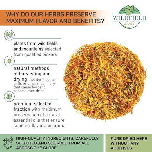 Image of 100 Bags Calendula Tea Dried Calendula Flowers Herb Tea (Calendula Officinalis) - 100 Count 1.5 g Bags Kalendula