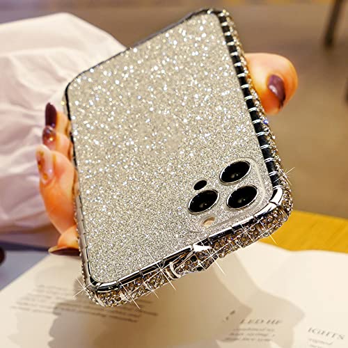 Film Clignotant Pare-Chocs Strass Serpent Cadre Métal iPhone