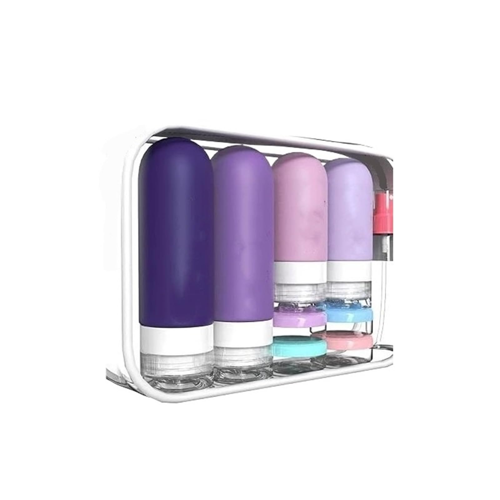 SKPVPOKOYL Silicone Dispenser Bottle Set Lotion Spray Squeeze Empty(Purple)