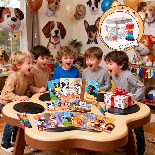 Mini libros para colorear de perros BenLouis pack de 24 para fiestas 7