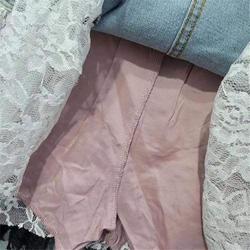Women's Denim High Waist Slim Patchwork Irregular Lace Design Short Skirts2