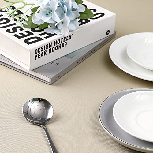 Wewoch Khaki Rectangle Tablecloth Wrinkle Resistant Washable Fabric Table Cloth For Dining,Kitchen, Parties Weddings And Outdoor Use 60 Inch By 84 Inch #TOP4