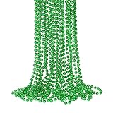 YAXINRUI 15 PCS St. Patrick's Necklaces, Green Mardi Gras Christmas Bead Necklaces, 33' 7 mm Green Beads St. Patrick's Day Accessories & Party Favors