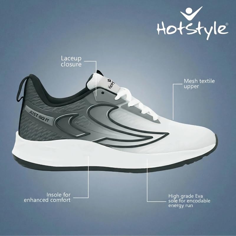 Image of HotStyle Smoke Grey Running Shoes for Men