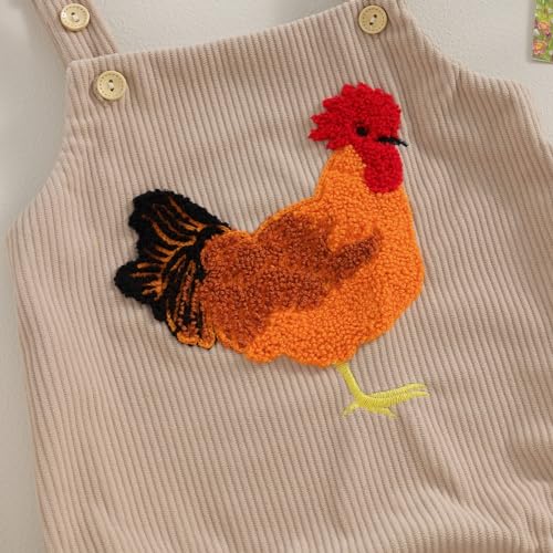 Tsnbre Newborn Baby Boy Girl Summer Outfits Corduroy Romper Farm Chicken Baby Overalls 0 3 6 9 12 Months Infant Clothes4