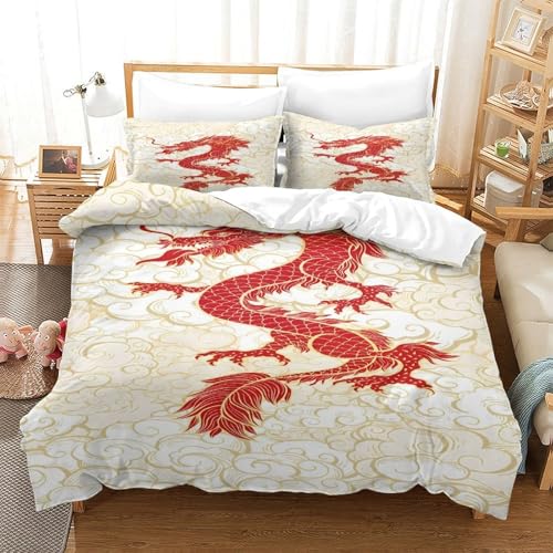 Housse de couette dragon impression 3D de qualité durable 140x200