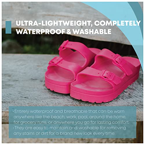 Happyo Mucho Mahalo 2 Strap Eva Men’s & Women's Slides, Orthopedic Sandals For Women, Orthotic Mid-Foam Slides, Arch Support Slides Shoes, Waterproof Sandals, Anthracite, Size M 6 / W 8 #TOP3