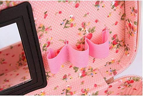 SEASPIRIT Latest Stylish Makeup Box for Women | Cosmetic Storage Boxes | Jewellery Organizer | Toiletry Bag with Compact Magnifying Mirror for Travel - Light Pink 4