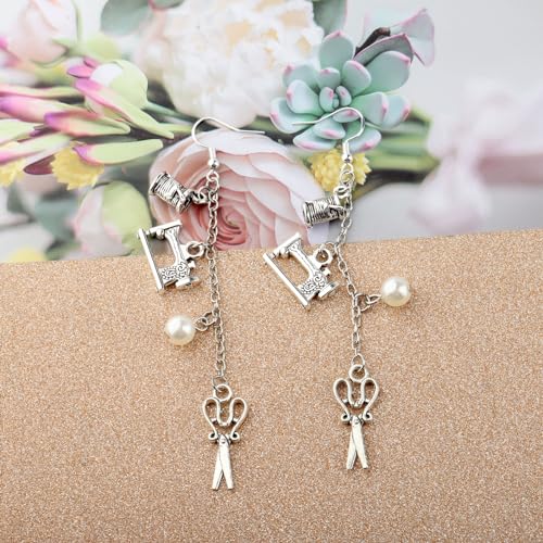 FAADBUK Brinco com pingente de esgoto, presente para amantes de costura, presente de costureira, joi