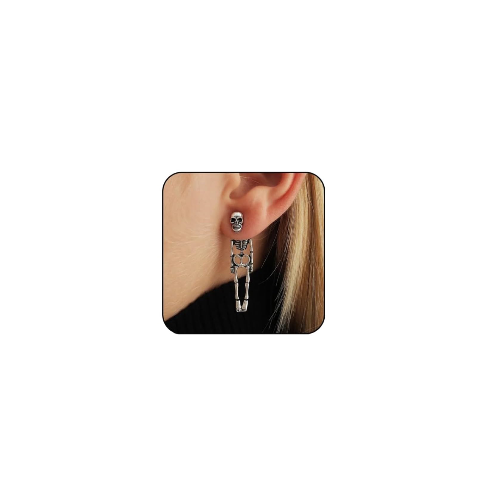 Oorbellen - Skelet hand en omgekeerd kruis