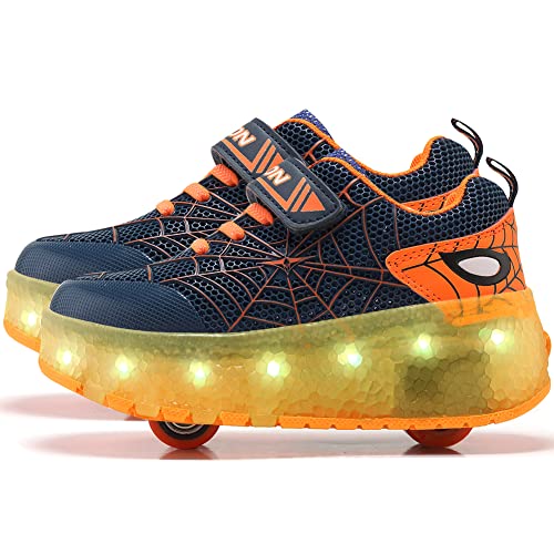 Image of AIkuass USB Chargable Led Light Up Roller Shoes Wheeled Skate Sneaker Shoes F.