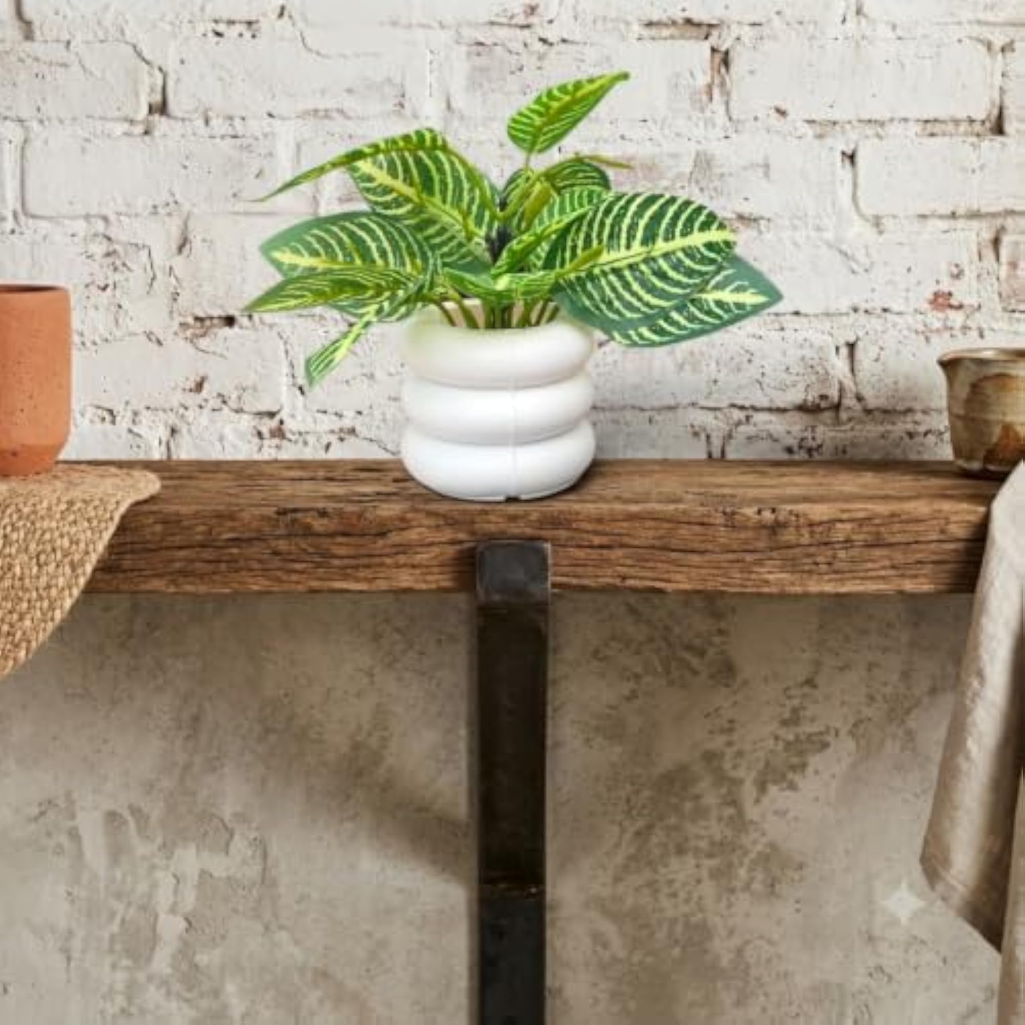 Artificial Plant with Pot, Detachable Leaves