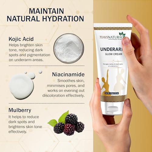 Image of 7DAYSNATURAL Underarm Glow Care Cream | Nourishing & Hydrating Lightweight Formula for Smooth & Refreshed Skin | Daily Use | 100g